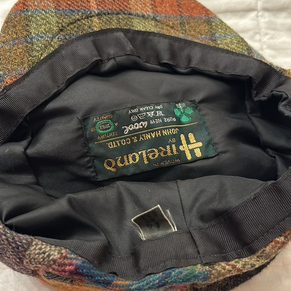 John Hanley Cap Patchwork Wool Tweed Newsboy Driving Hat Ireland Sz L/XL Vintage - Picture 8 of 9